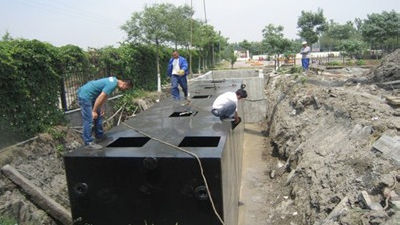 汉沽高速服务区使用宏利圣得地埋式一体化污水处理设备